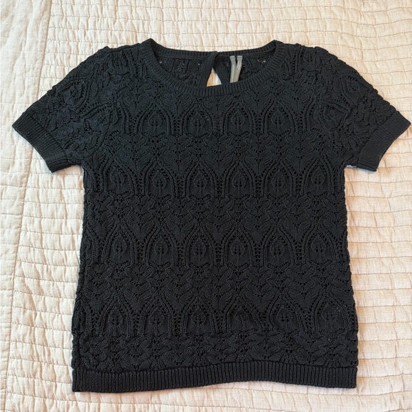 Anthropologie Tops - Anthropologie Charcoal Knit Sweater